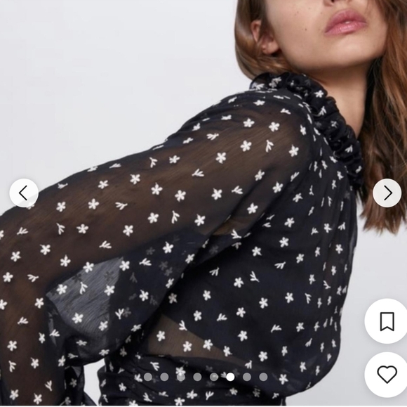 🇺🇸 Zara Sheer Floral Blouse - Picture 6 of 7